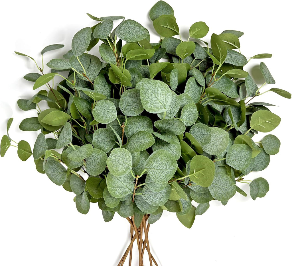 8Pcs Artificial Eucalyptus Stems, Faux Greenery Branches for Vase Decor-003