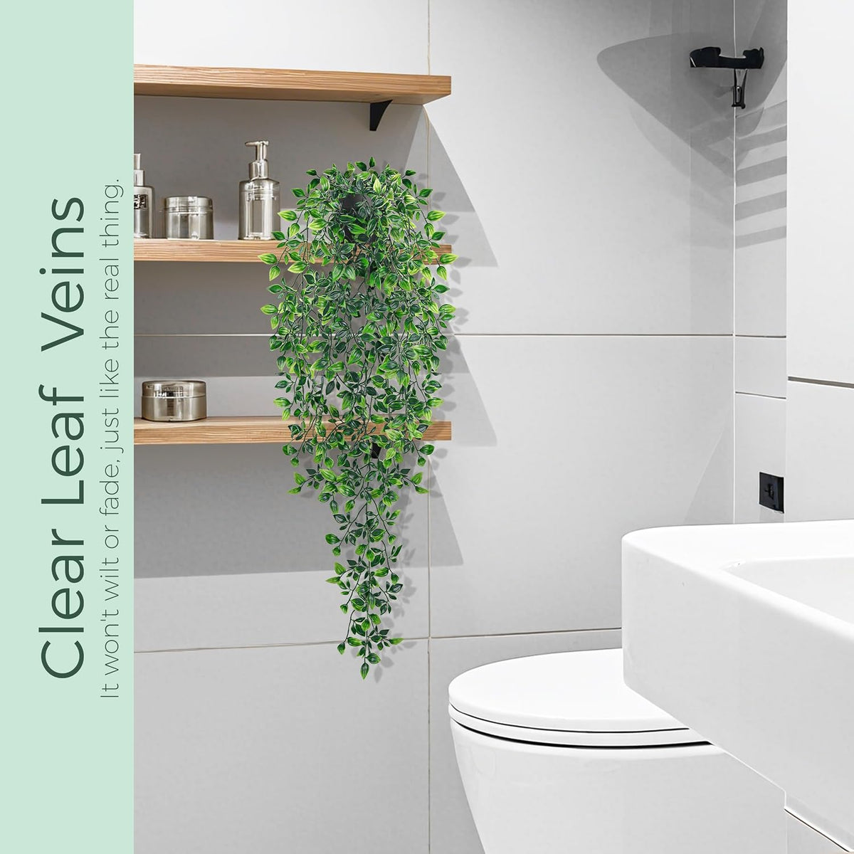 Der Rose 34" Artificial Mandala Vine Hanging Plant for Bathroom Shelf Decor