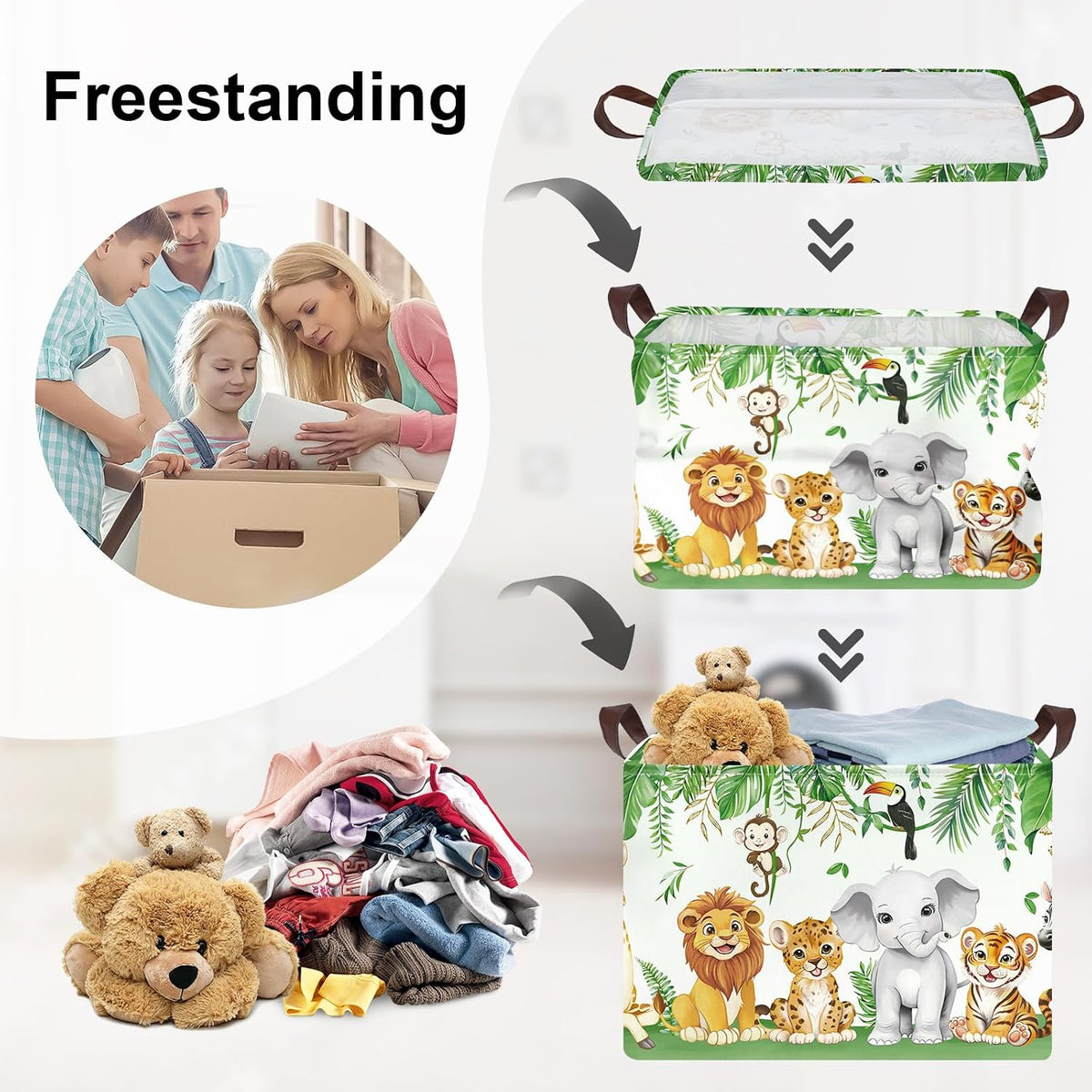 Animal Baby Laundry Basket Large Kids Toy Box Empty Gifts Bag