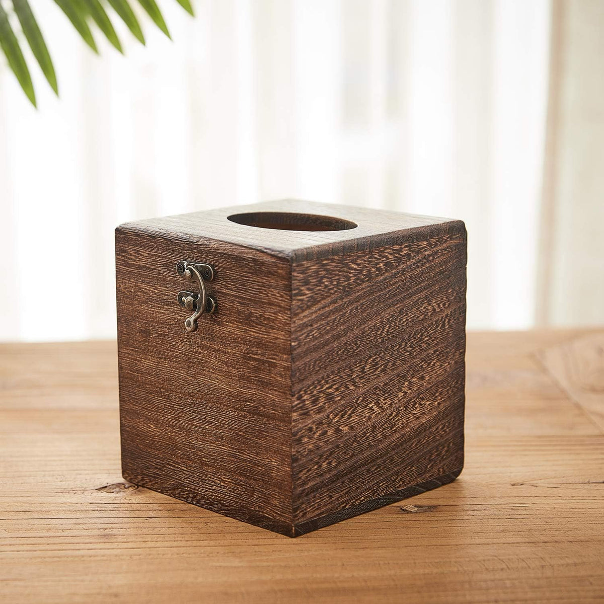Wood Tissue Box Cover Decorative Square Facial Tissue Holder Napkin for Bathroom and Home Decoration