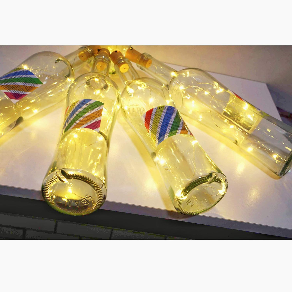 20 Pack 10 LED Wine Bottle Cork Lights, Fairy Mini String Lights Copper Wire, Battery Operated Starry Lights for DIY, Christmas, Halloween, Wedding, Party, Indoor&Outdoor (20 Pack, Warm White)