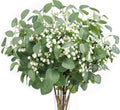 Beferr 5pcs Eucalyptus Stems & 6pcs Babys Breath Artificial Flowers Faux Greenery Bouquets for Wedding Table Centerpiece Home Decor