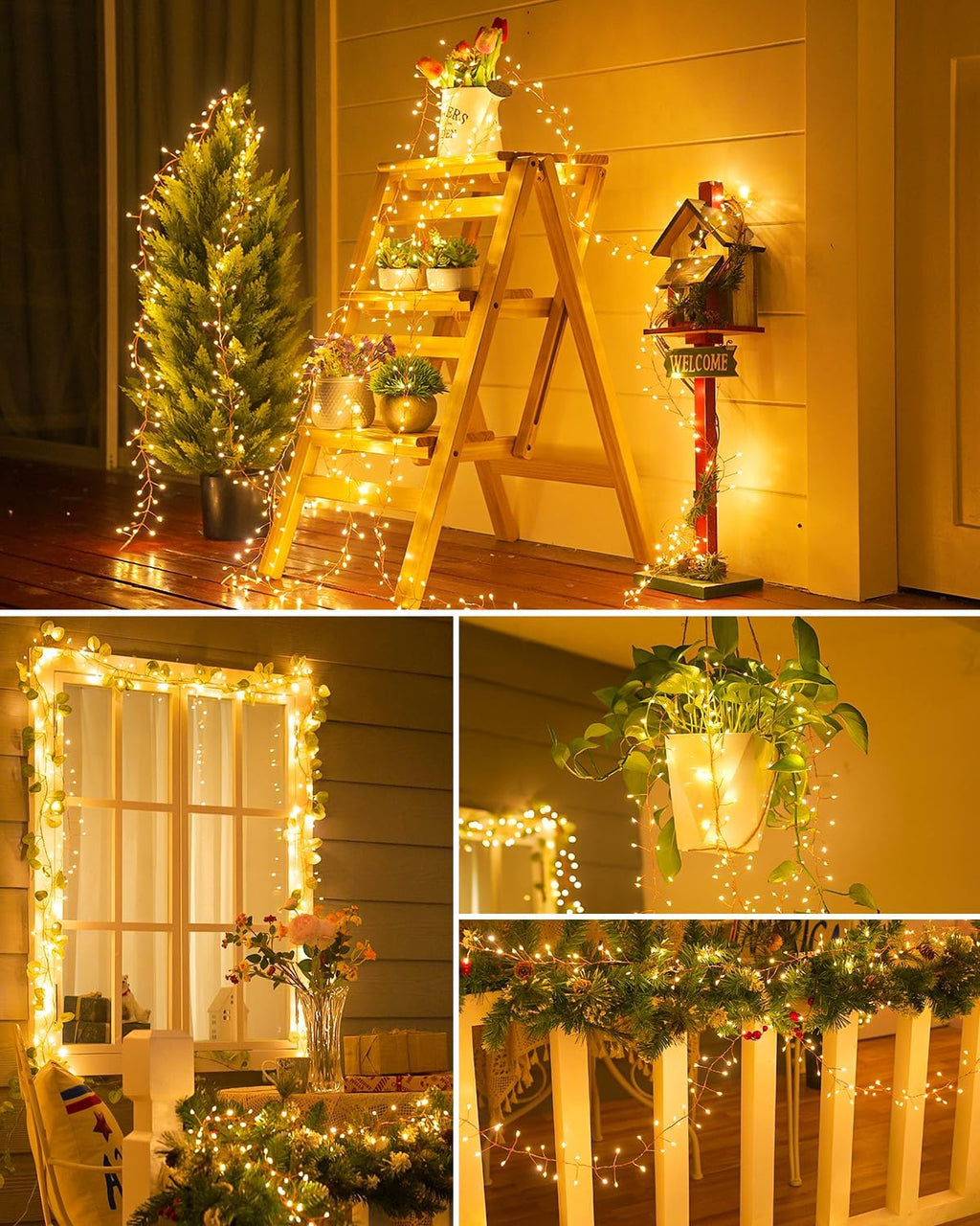 240 LED Solar Fairy Lights Outdoor Waterproof IP65, 20FT 8 Lighting Modes