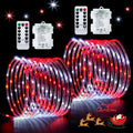 JMEXSUSS 2 Pack Red and White Christmas Lights Battery Operated