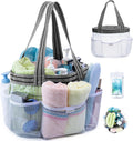 Mesh Shower Caddy Portable for College Dorm Room Essentials with Waterproof Phone Pouch, Shower Bag with Reinforced Bottom for Beach,Camping, Swimming,Gym, Quick Dry Toiletry Bag with 6 Pockets