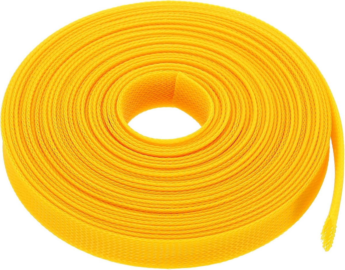 uxcell Expandable Sleeving,1-inch 25ft Cable Sleeve, Yellow