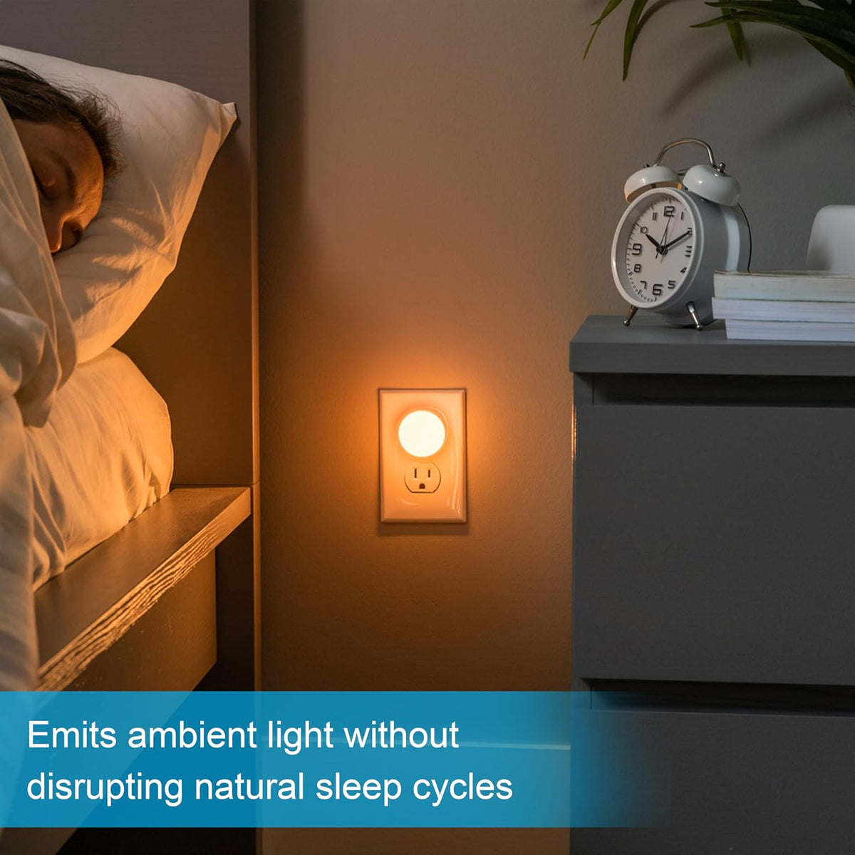 GE SleepLite Night Lights Plug into Wall, 2-Pack