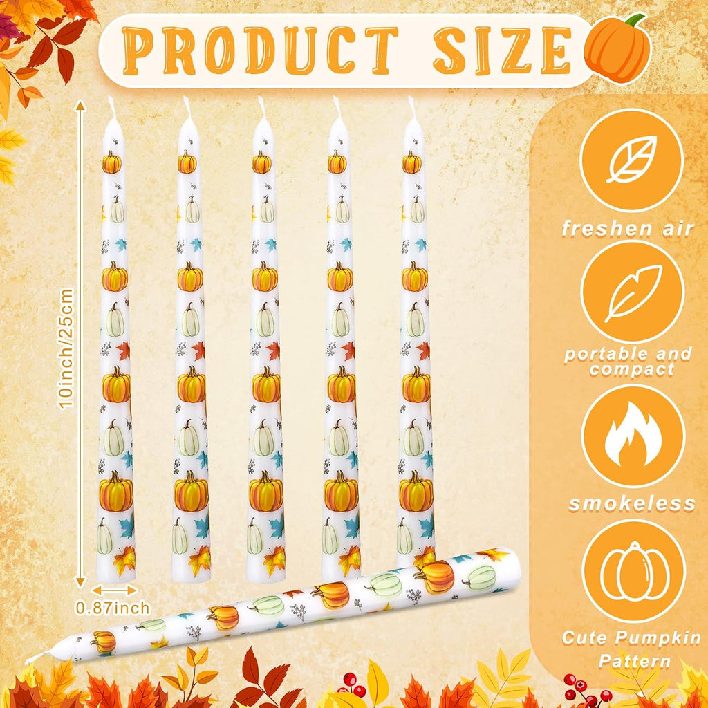 Conelist 6 Pcs Thanksgiving Taper Candles 10" Fall Decorative Taper Candles
