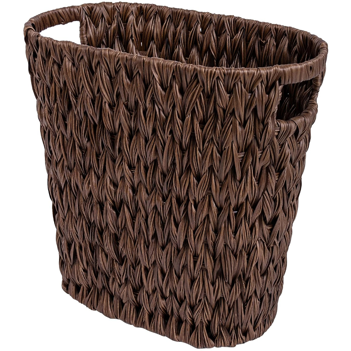 GRANNY SAYS Bedroom Trash Can, Wicker Waste Basket for Bathroom, Brown
