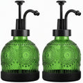 8OZ Vintage Glass Hand and Dish Soap Dispenser Set, Rustic Antique Decor