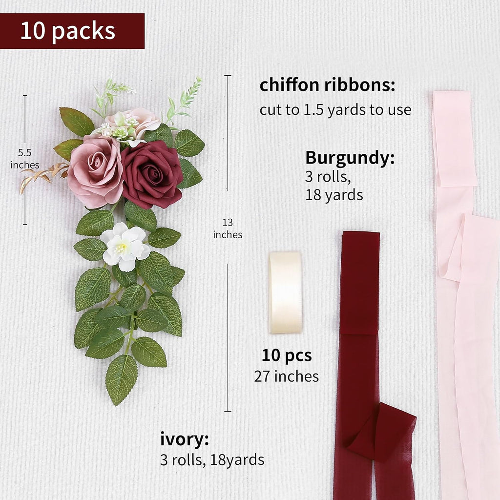 10 Burgundy Wedding Aisle Decorations