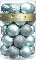 KI Store Seaform Green Christmas Balls 34pcs 2.36-Inch Christmas Tree Decoration Ornaments for Xmas Tree Holiday Wreath Garland Decor Ornaments Hooks Included
