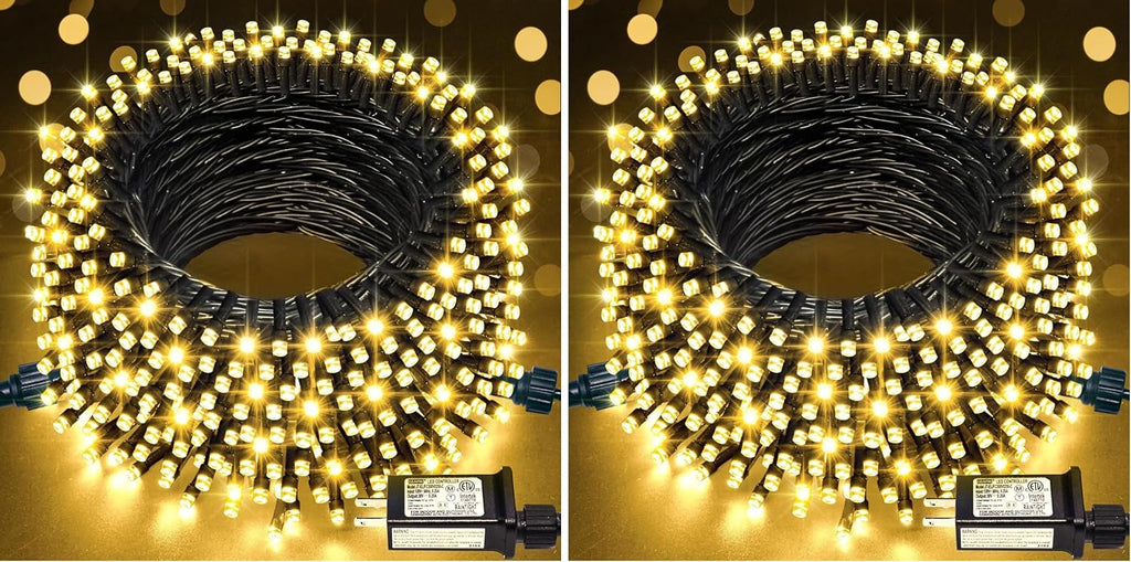 JMEXSUSS 66ft 200LED Christmas Lights Outdoor, Christmas Tree Lights Indoor (Pack of 2)