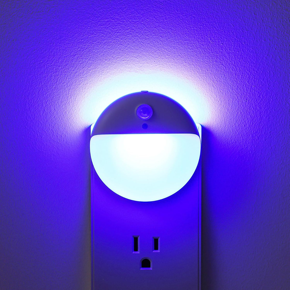 YUNLEX Blue Night Lights Plug into Wall, Motion Sensor, Dimmable, 2 Pack