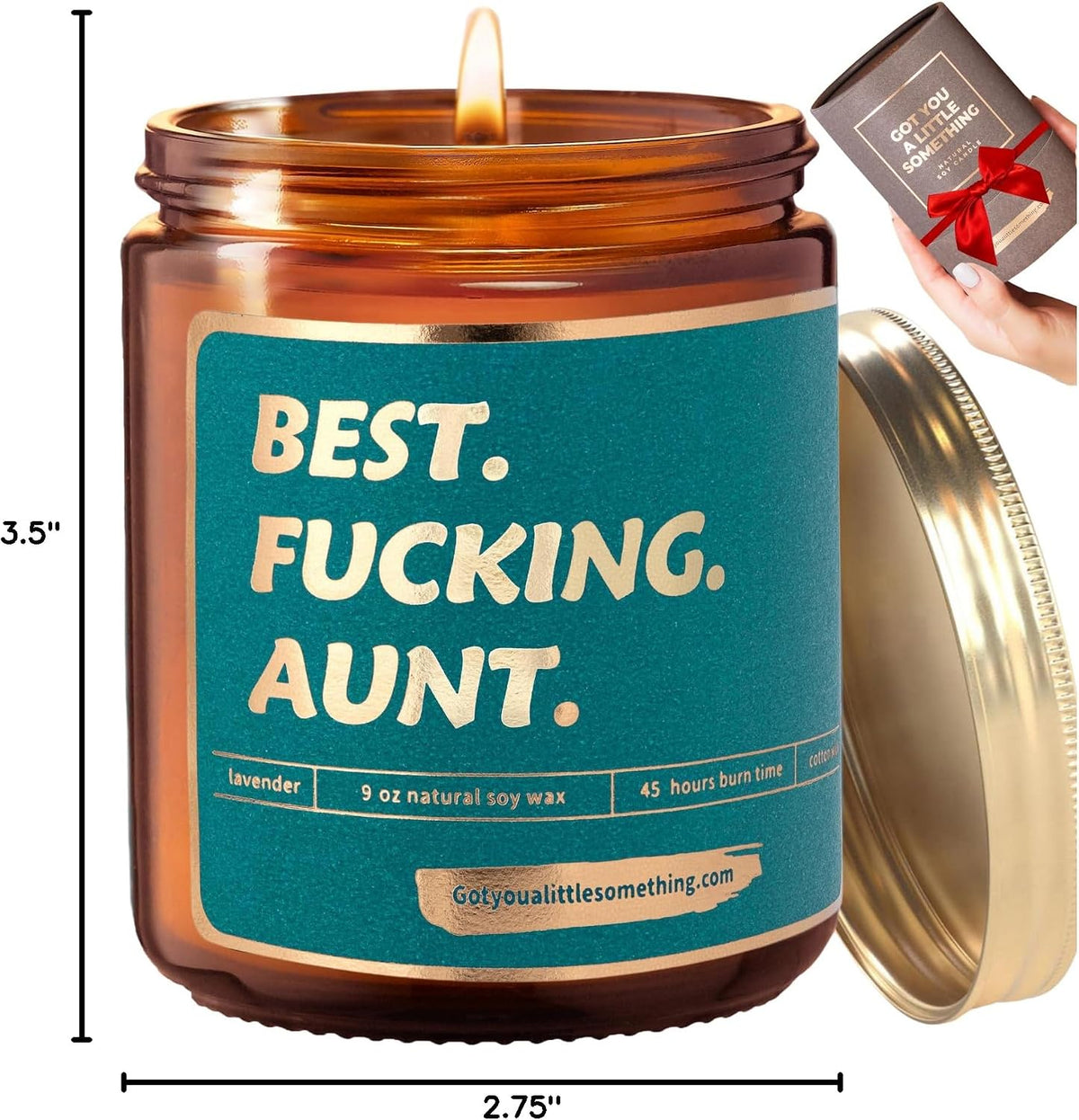Gift for Aunt for Birthday, Mothers Day | Funny Lavender Vanilla Soy Candle | Aunts Mothers Day Present Idea from Niece, Nephew, Sister | BAE Best Auntie Ever Gifts for Women | Cool Aunt Club Candle