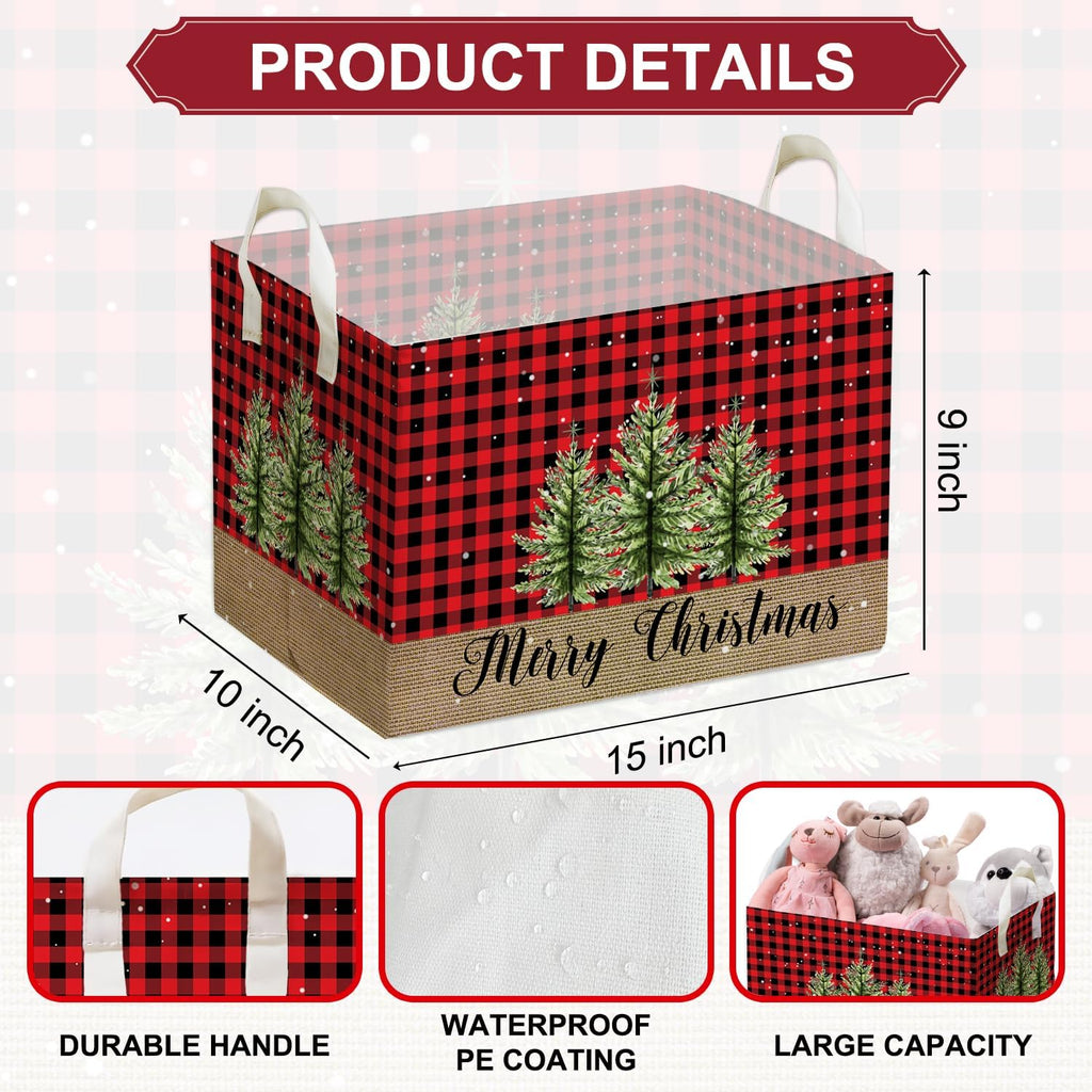Merry Christmas HOLA Storage Basket, Snowman Waterproof Storage Box, Toy and Clothes Storage Box for Boys and Girls, Santa Christmas Gifts for Nursery, Christmas Winter Party Decoration Storage Cube