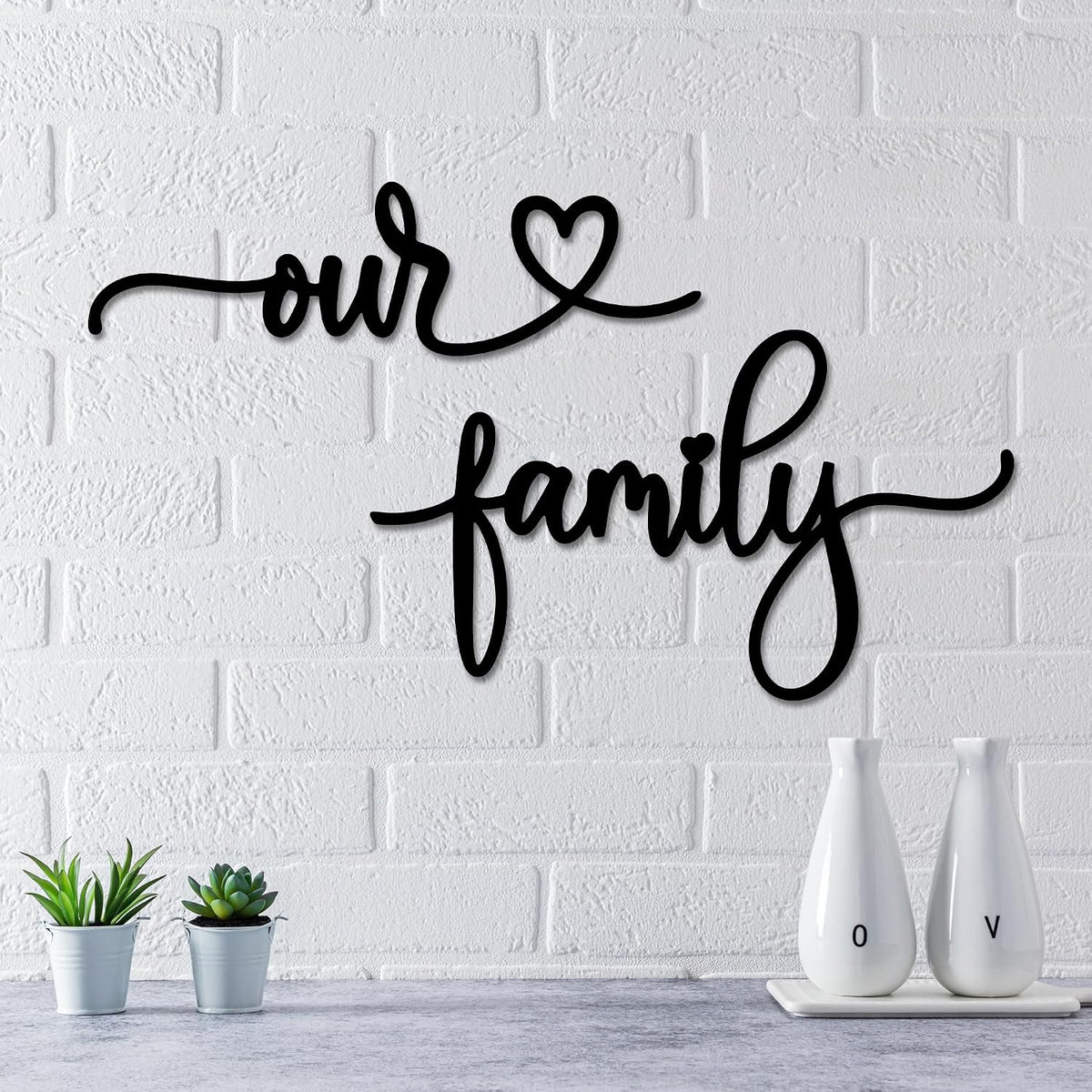 Rajukit Our Family Metal Wall Decor Sign for Home
