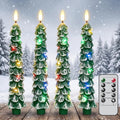 Christmas Tree Flameless Taper Candles Remote Colorful String Lights