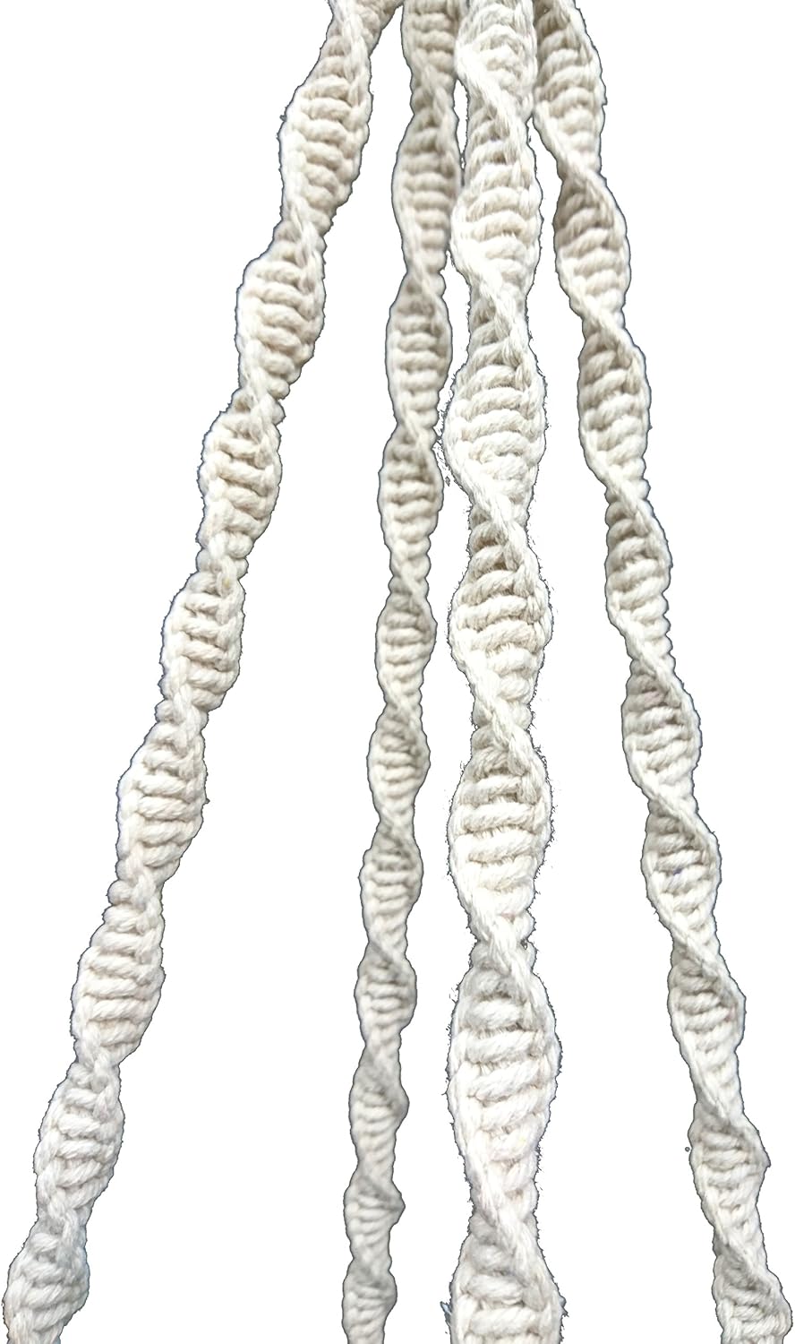 4 Legs Cotton Rope Macrame Plant Hanger Hanging Planter Holders Cream Color, 48-inches for 10-12" Pot (Cream)