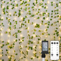 suddus 200 LED Vine with Light Plug in, 6.5ft x 6.5ft Ivy Fairy Curtain Lights with Remote, Leaf Fairy Lights for Wall,Bedroom, Dorm, Wedding, Party, Indoor Decor(Warm White)