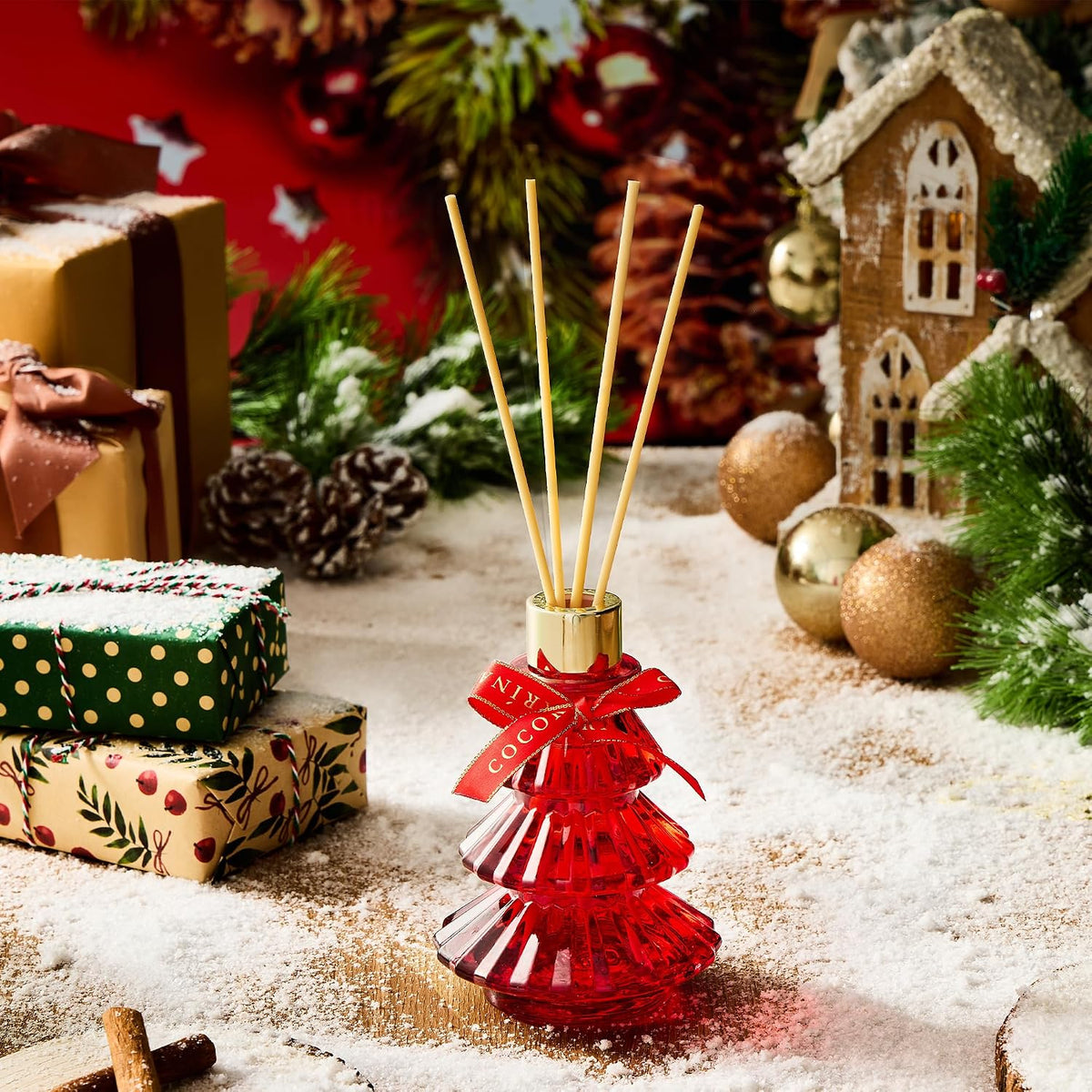 COCORRÍNA Christmas Tree Reed Diffuser, Balsam & Fir Scent, 5.07 fl oz