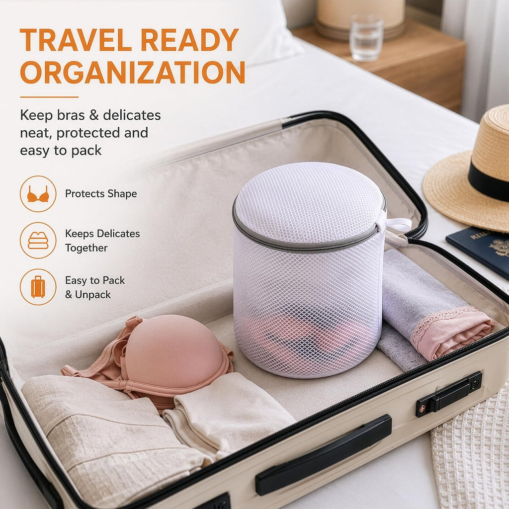 Bra Washing Bag for Laundry, Lingerie Bag for Washing Delicates, 7", 3Pcs