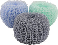 Fox Run Mesh Dish Scrubber Set, 3 Multicolor Polyester Kitchen Cleaners