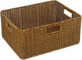 Jumbo Wicker Basket, Rectangular Wicker Basket for Storage, 16.5 x 13 x 7.5