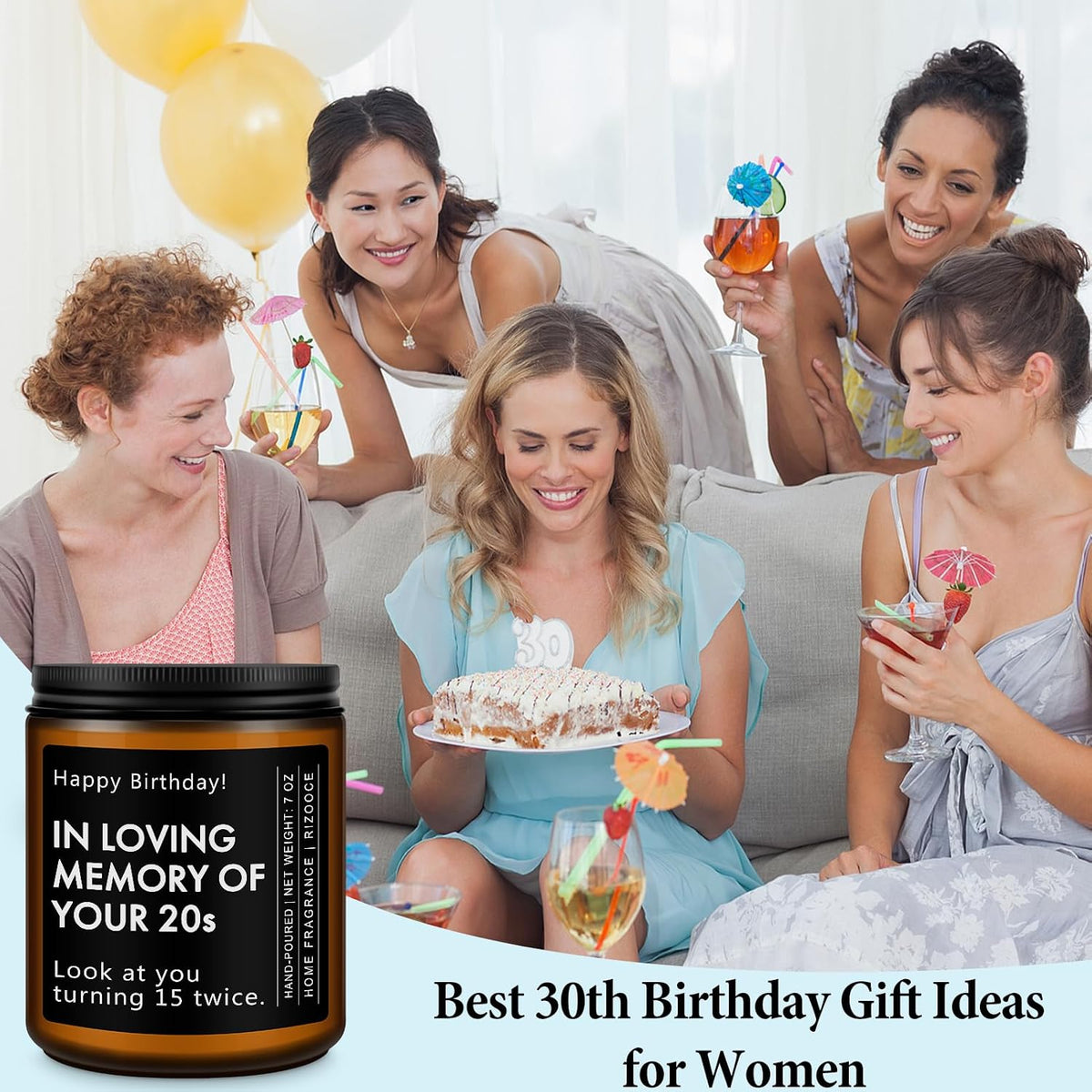 30th Birthday Gifts for Men Women, 1996 Birthday Scented Candle