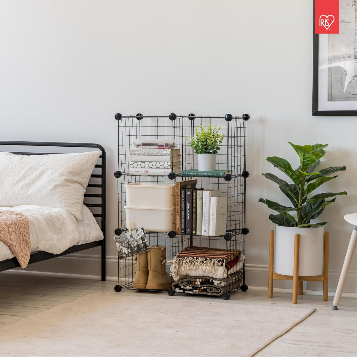 IRIS USA 6-Cube Modular Wire Cube Storage Organizer