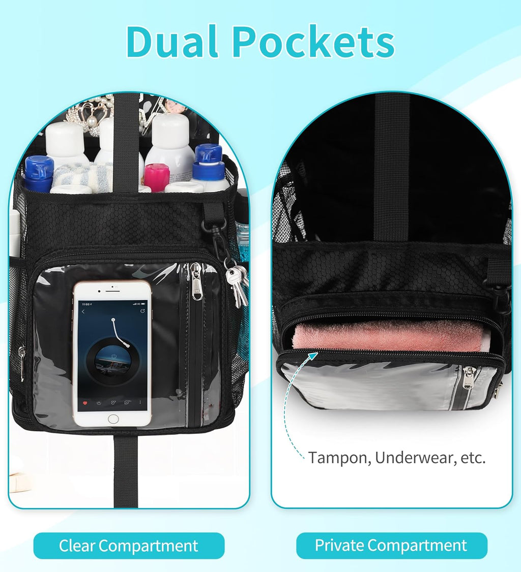 Shower Caddy Portable Mesh Shower Bag for College Dorm Room Essentials