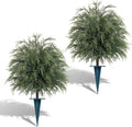 Yangrass 2PCS Arborvitae Cedar Topiary Trees with Spike, Christmas Decor