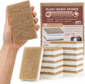 Metflavor Kitchen Sponges, 12 Count, Natural Sponge with Coconut Scrubber