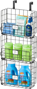 IRIS USA Over The Door Organizer, 3 Pack, Hanging or Wall Mount Wire Basket