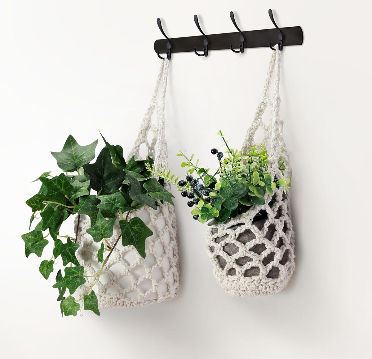 2 Packs Macrame Wall Plant Hanger for 6 in, Small Hanging Plant Basket