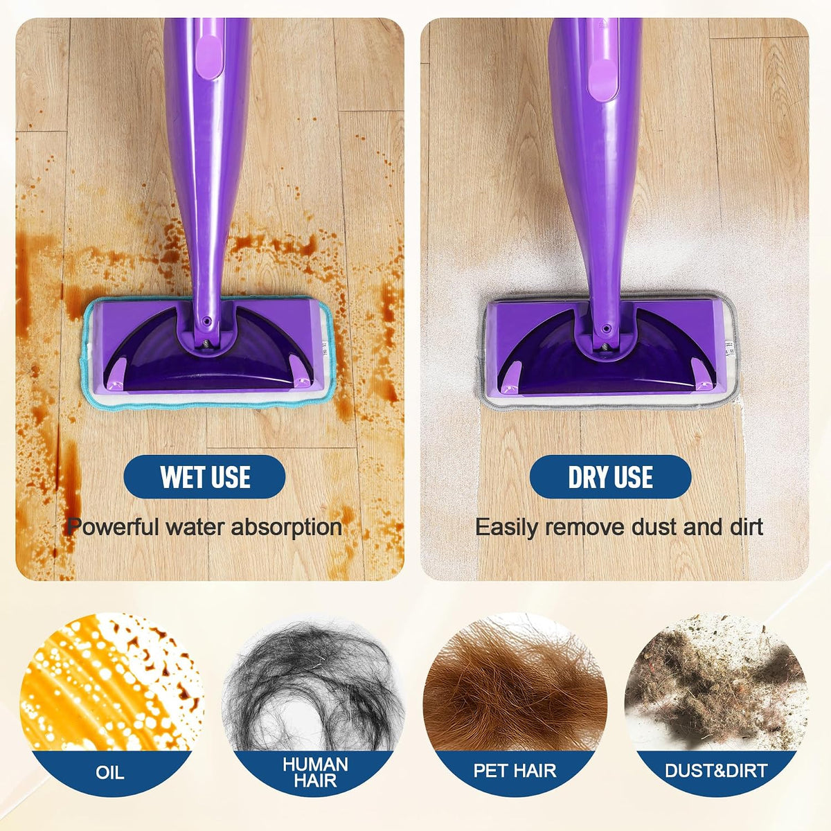 Microfiber Mop Pads Compatible with Swiffer WetJet, 8 Pack