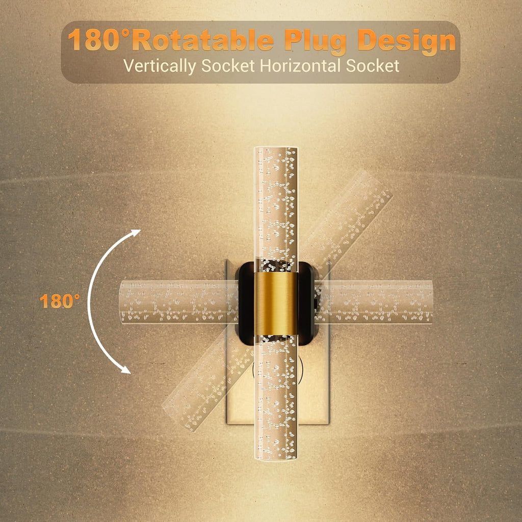 JandCase Night Lights Plug into Wall, 180° Rotating 3000K Soft Light
