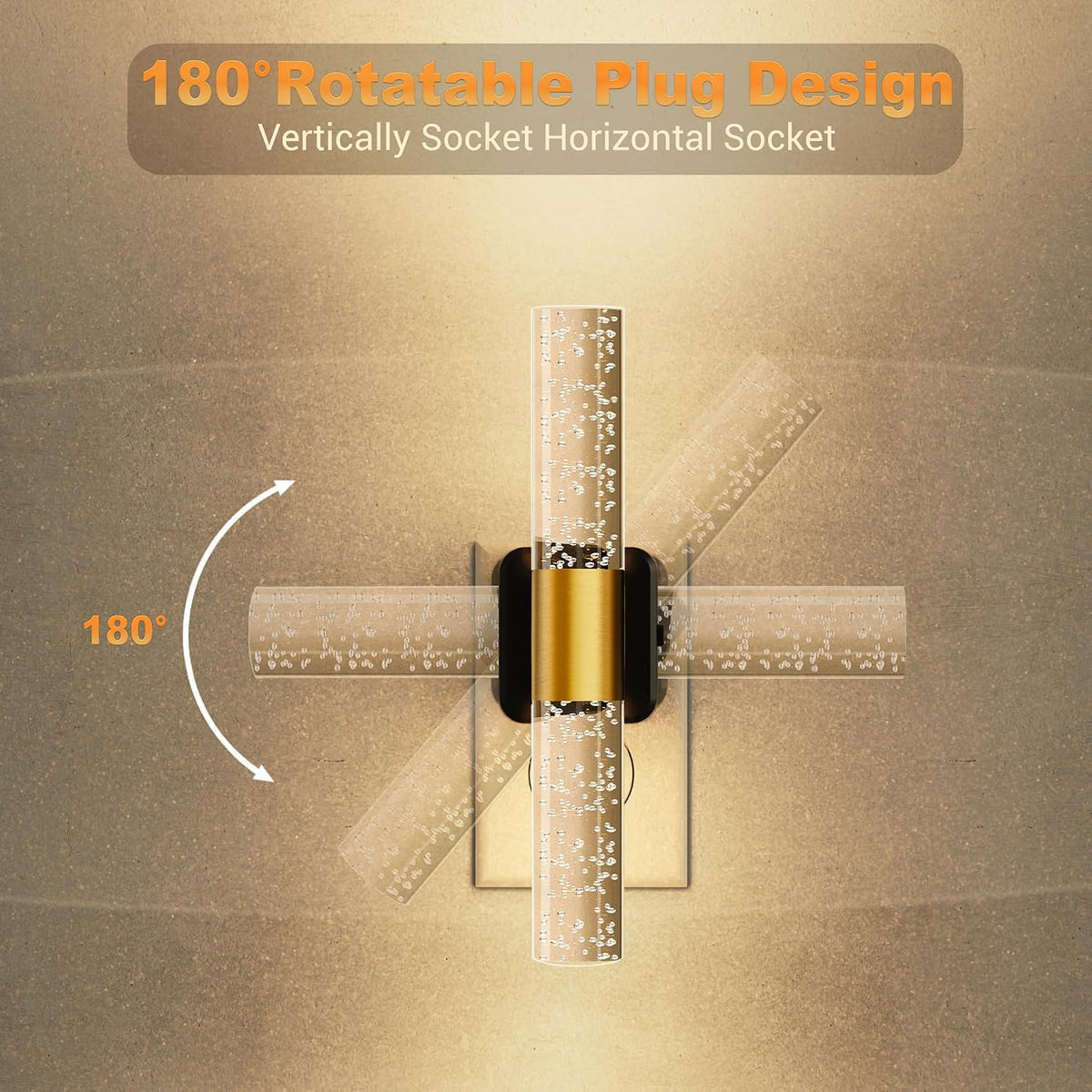 JandCase Night Lights Plug into Wall, 180° Rotating 3000K Soft Light