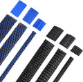Xuniea 96ft Wire Loom Braided Cable 1/2, 1/4, 3/8 Inch,Black and Blue