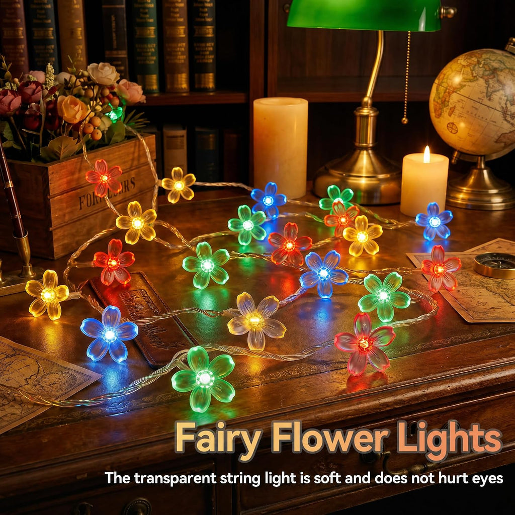 ITICdecor Flower String Lights Battery Operated 15FT 30LED Multicolor