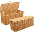 2PCS Cable Management Box, Handmade Rattan Cable Organizer Cord Basket