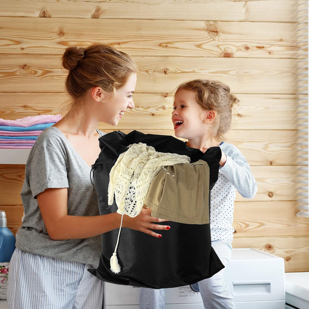 Woanger 24 Pack 28 x 45 Inch Extra Large Laundry Bags Bulk, Black