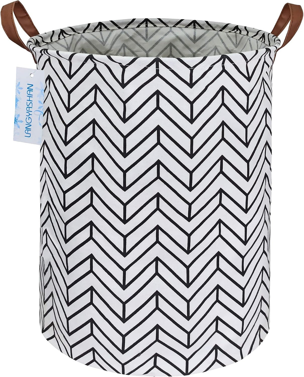 Round Laundry Basket Collapsible Storage Hamper Organizer Geometric Circle