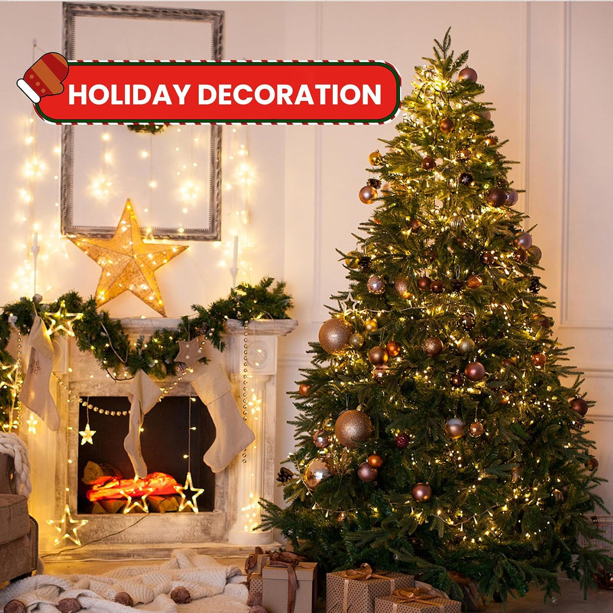 JTSIOV 98FT/30M 300LED Christmas Tree Lights, 8 Modes Outdoor Fairy Lights Plug in, Waterproof Outdoor String Lights Mains Powered for Bedroom, Garden, Party, Wedding, Christmas Decoration