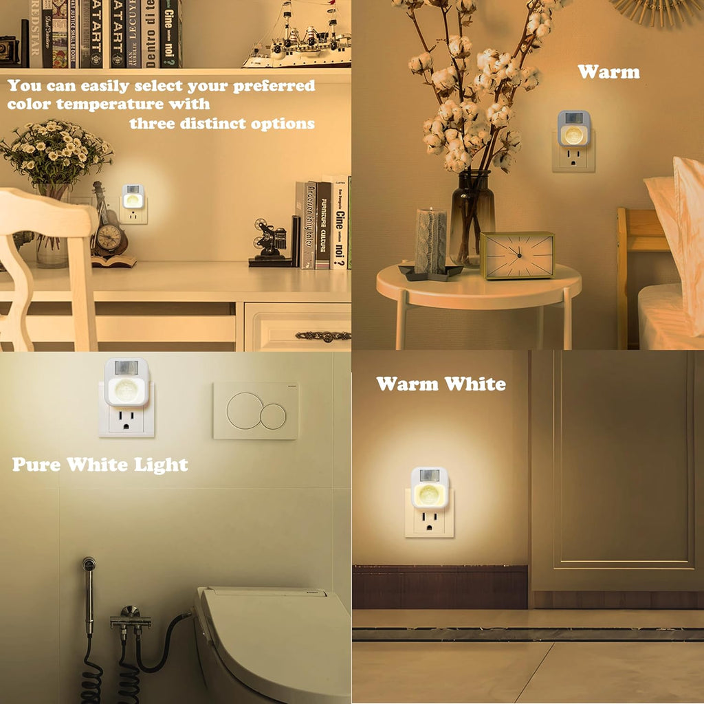 Compact Smart Motion Sensor LED Night Light - Dimmable, Adjustable Color, Plug-in for Hallway, Bathroom, Bedroom - Travel-Friendly (Lion Head, 2)