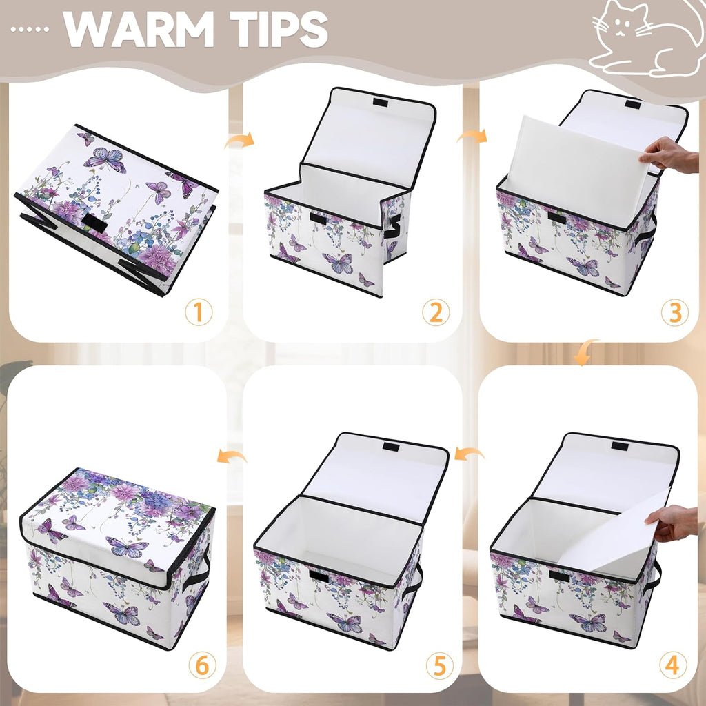 Fabric Storage Bins with Lids,Under Bed Storage Containers 3Pack