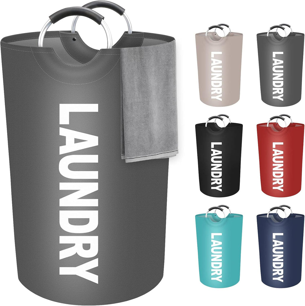 115L Large Laundry Basket, Dirty Clothes Waterproof Laundry Hamper, Grey