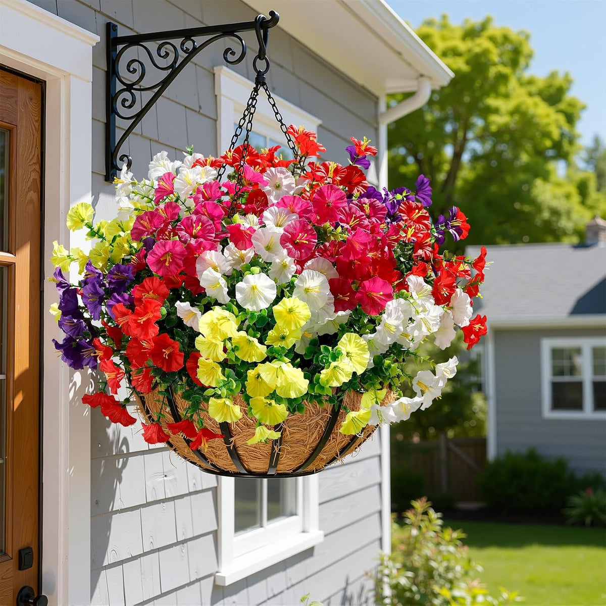 Alupssuc 24 Bundles Artificial Petunia Flowers UV Resistant for Outdoor