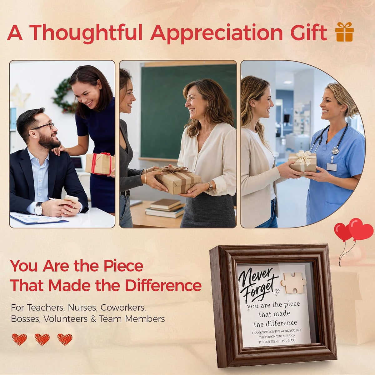 Employee Appreciation Gifts Never Forget the Difference You Make Shadow Box