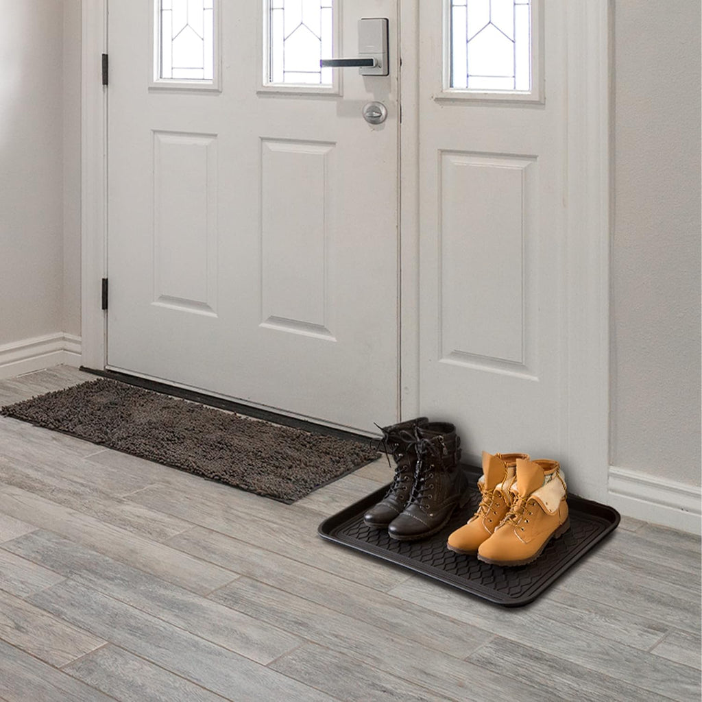 Stalwart All-Weather Outdoor or Indoor Boot Tray, Black